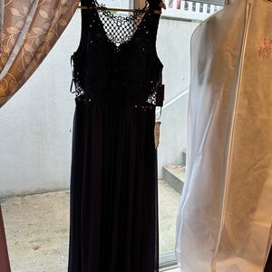 City Studio Blue Embellished Sequin Halter Dress